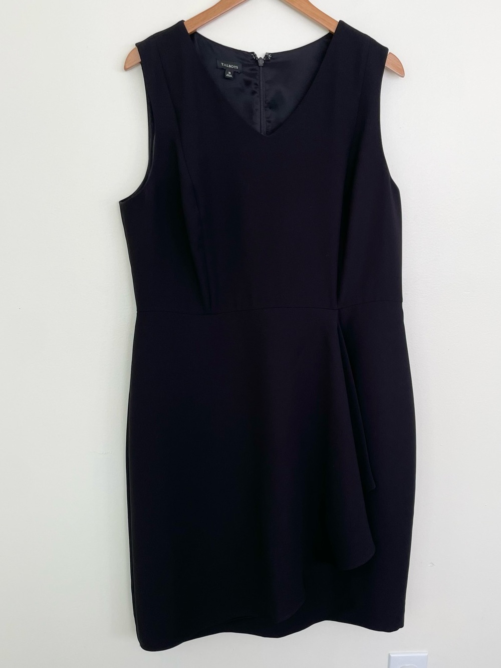 Talbots Classic Sheath Vneck Sleeveless Midi Dress Sz 16 Minimalist Professional